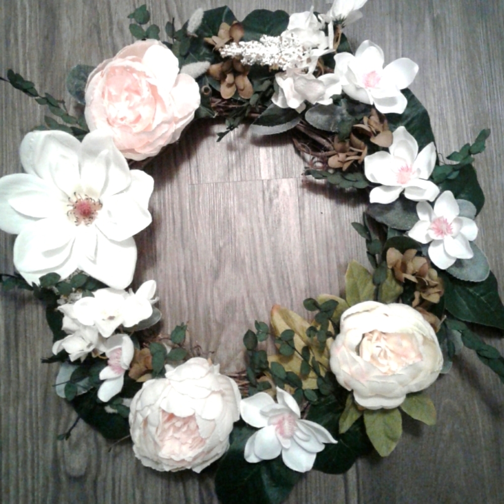 Magnolia Farm Rustic Primitive Handmade Wreath Stunning Custom Design Final Sale